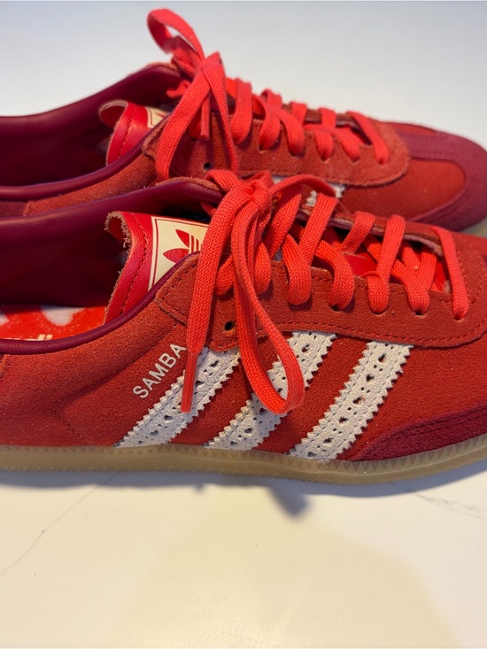 adidas Shoes - Adidas Samba Valentine’s limited edition Suede Sneakers Red & White 8 women